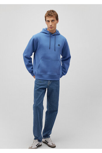 Mavi MAVİ Logo Baskılı Kapüşonlu Siyah Sweatshirt 065606