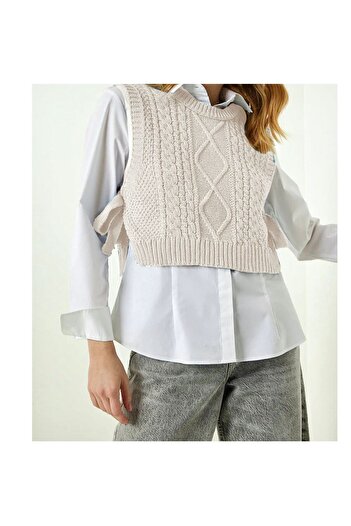 moda mh SIDE CONNECTED SWEATER