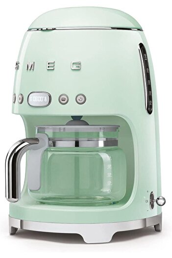 SMEG DCF02PGUK Drip Coffee Machine, 10 Cup Capacity, Auto-Start Mode, REUSeable Filter