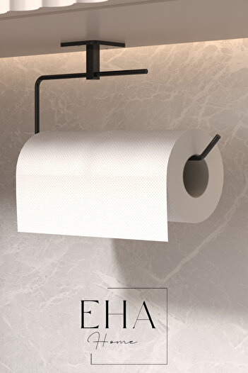 EHA HOME Yapışkanlı Siyah Kağıt Havluluk Rulo Havluluk Peçetelik Yapışkanlı Tasarım Askı