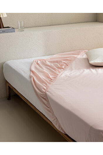 Madame Coco Manon Double 100% Cotton Ranforce Fitted Sheet - Light Powder