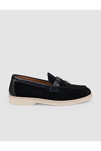 Cabani Γυναικείο Loafer από 100% γνήσιο δέρμα μαύρο σουέντ
