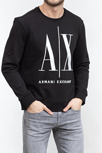 Armani Exchange Ανδρικό φούτερ FELPA Crew Neck - Μαύρο