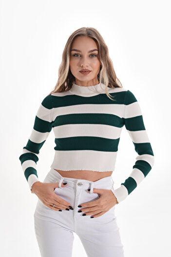 TEXTILE STATION Women's Crop Sweater Blouse Knitwear Sweatshirt Mini Hours Long Sleeve Cardigan