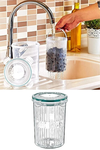 Mars 1.5 Lt Round Olive Storage Container