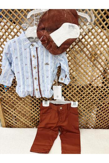 Babydola Baby Boy Cap Hat Pants Shirt Set