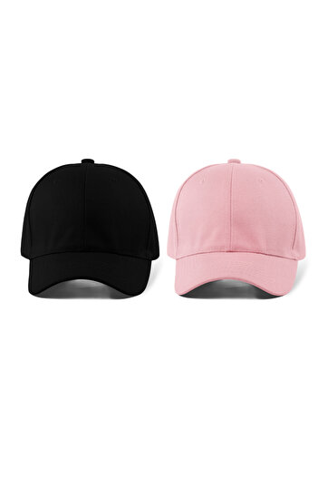 QUATEX Basic Hat 2 Pack – Μαύρο - Ροζ 100% βαμβάκι Gabardine Unisex Μοντέλο