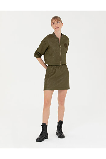 Pierre Cardin Khaki A-Line Woven Skirt 50273122-Vr238