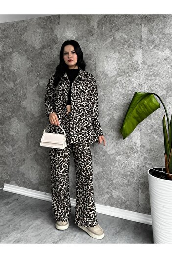 modabetce Leopard Print Suit - Women's Clothing