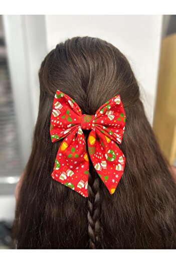 Melkady Aksesuar Melkady 524B - Christmas Themed Patterned Christmas Luxury Bow Automatic Buckle