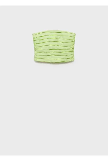 MANGO Woman Drape Short Blouse