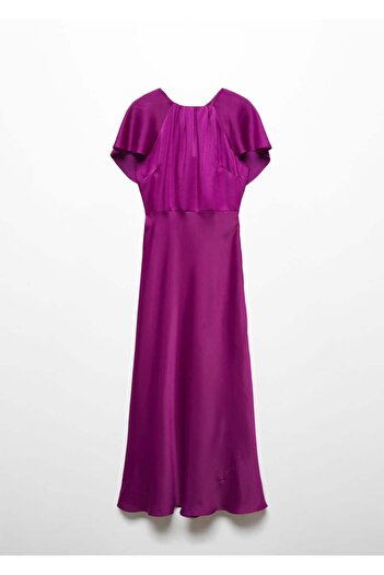 MANGO Woman Sırt detaylı saten elbise