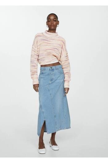 MANGO Woman Knitwear Cropped Sweater