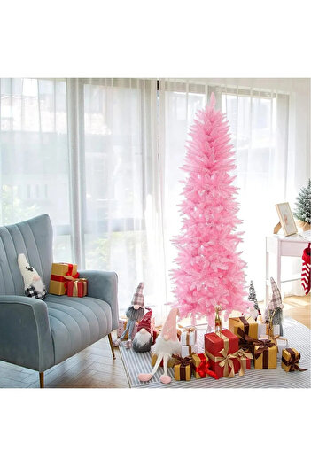 MEKA HOME Pembe Renkli İthal Yılbaşı Ağacı 180cm 650 Dal Pembe Renkli METAL AYAKLI
