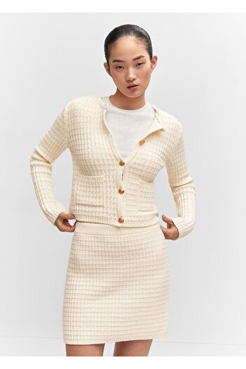 MANGO Woman Woven Knitted Cardigan