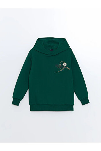 LC Waikiki LCW Kids Green Hooded Boys Χοντρή φόρμα αθλητικής φόρμας