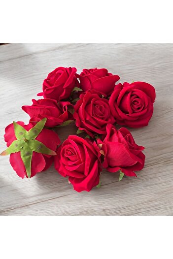 ALSHOP 6 Pcs Artificial Velvet Rose Head Gift Box Ornament Material a Quality Big Head