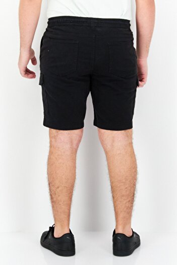 CELIO Men Solid Cargo Basic Shorts, Black