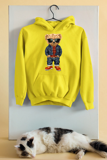 ADABEBEK Παιδικό φούτερ Unisex Oversize Style Bear με στάμπα
