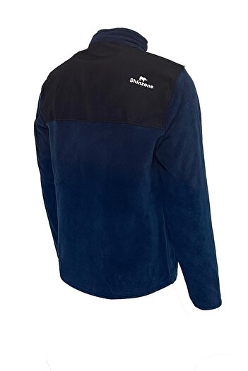 Shinzone Erkek Regular Fit Fermuarlı Cepli Battal Büyük Beden Polar Lacivert Sweatshirt