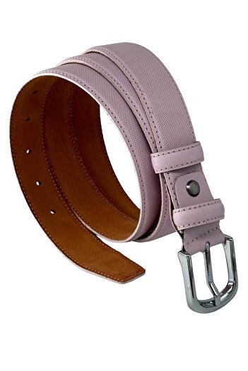 Süzer Deri 3 Cm Lilac Powder Pink Nickel Buckle Genuine Leather Women's Belt - Roys Leather B820