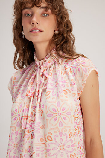 adL Tie Blouse with Yakadan Emp.Oranj 11543469000