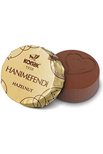 KONAK HANIMEFENDİ Hediyelik Poşette Fındık Parçacıklı & Dolgulu Sütlü Çikolata 200 Gr