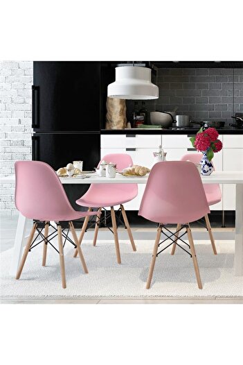 Taimi 4-Pieces Set Plastic Chairs Pink 70x40x40 cm Each