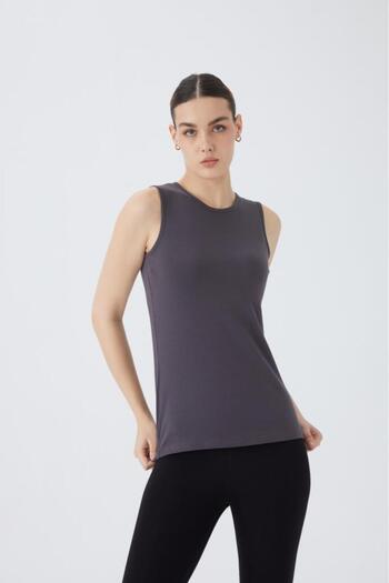 Almila Sleeveless Crew Neck Cotton Women's Body T-Shirt 2048