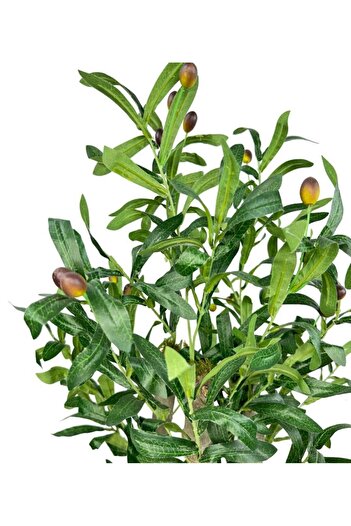 Nettenevime Yapay Çiçek Zeytin Ağacı 3 Gövdeli Plastik Siyah Saksıda 60cm Yapay Ağaç