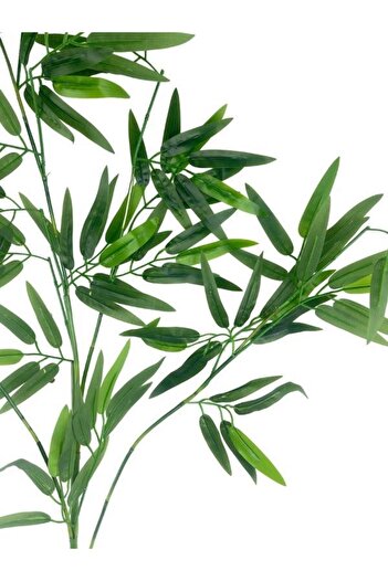 Nettenevime Yapay Çiçek Bambu Dalı Doğal Görünüm Tek Dal Kumaş Yapraklı Uzun Dal 120*50cm