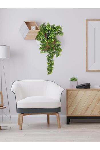 Nettenevime Yapay Çiçek Saksıda Sarkan Yeşil Fare Kulağı Şimşir Yapay Sarmaşık Pastel 50cm