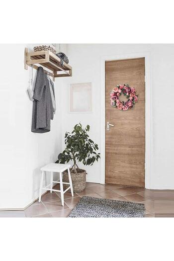Nettenevime Στολίδι πόρτας με τεχνητό λουλούδι Dusty Rose Peony Πρωτοχρονιάτικο στεφάνι πόρτας με τριαντάφυλλο Μαρσίλια