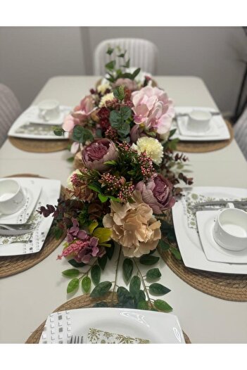 Nettenevime Artificial Flower Dining Table Flower Pink Peony Orchid Eucalyptus Artificial Table Flower