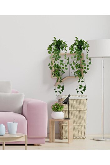 Nettenevime Yapay Çiçek Saksıda Sarkan Sarmaşık 9dal Hedera 80cm Yapay Sarmaşık Yeşil