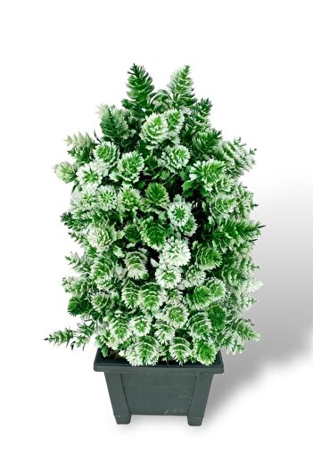 Nettenevime Artificial Flower Bonsai Tree White Cone Model Decorative Artificial Tree Bonzai 30*15cm in Black Square Pot