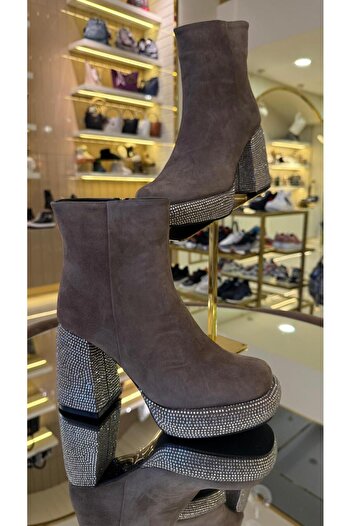 DUYGUSHOESBAG Hakiki Deri Kadın Platform Topuk Bot
