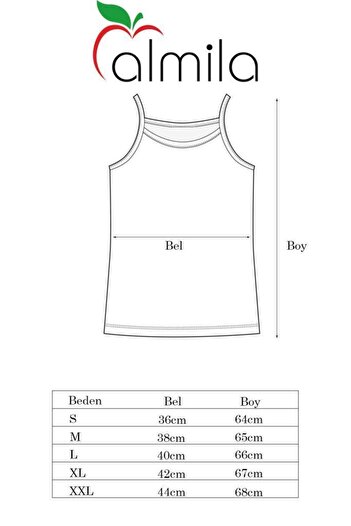 Almila Rope Strap Cotton Lycra Women's Undershirt 2033 - Slim Fit Women's Bodysuit
