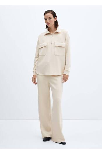 MANGO Woman Patch Pocket Sweatshirt