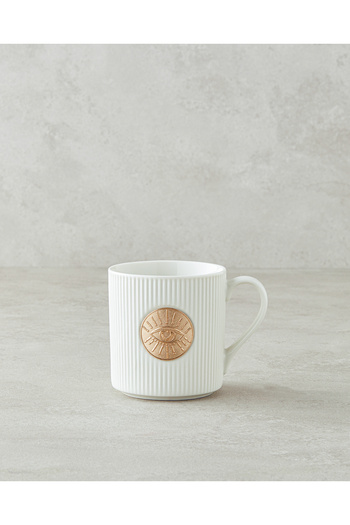 English Home Goldie Eye Christmas Cup - 370 ml White and Gold Bone China