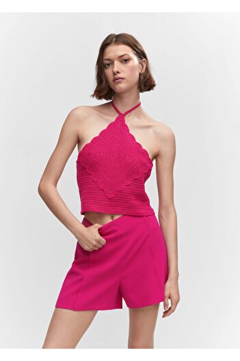 MANGO Woman High-waisted straight-cut shorts