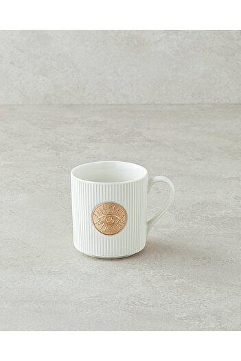 English Home Goldie Eye Christmas Cup - 370 ml White and Gold Bone China