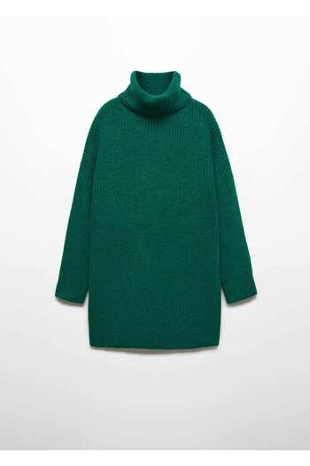 MANGO Woman Ribana balıkçı yaka elbise