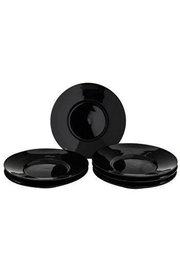 Dania Set of 6 porcelain plates, black, size 19 cm