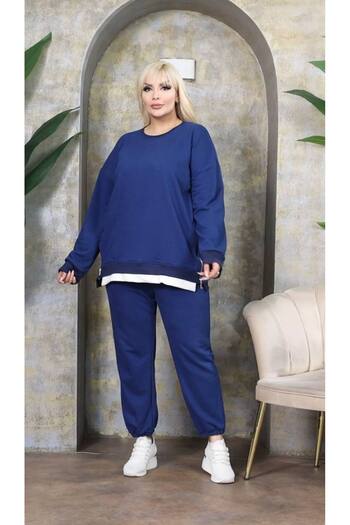 garajmood Women's Plus Size Side Zipper Detailed Tracksuit Set