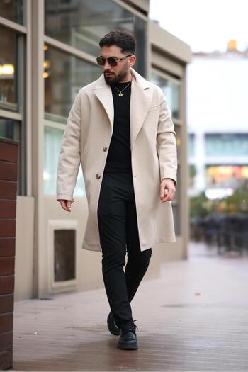 MODAEMAS Men's Long Spoon Coat