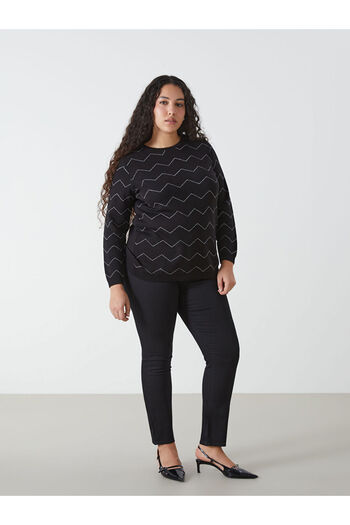 LC Waikiki Crew Neck Patterned Women's Knitwear Sweater
