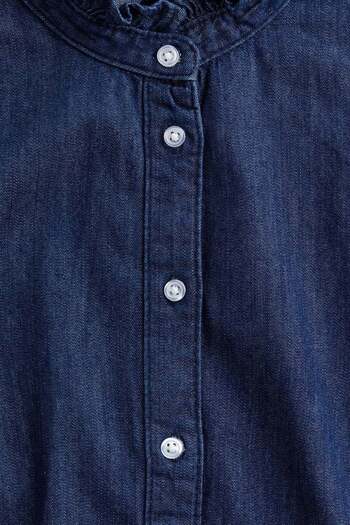 H&M Frill-trimmed denim blouse