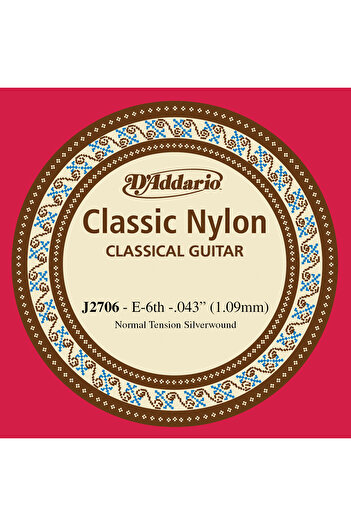 Daddario J2706 Classical Guitar Single String, Classic Nylon, Normal Tensi D'Addario's J2706 Concert Guitar S