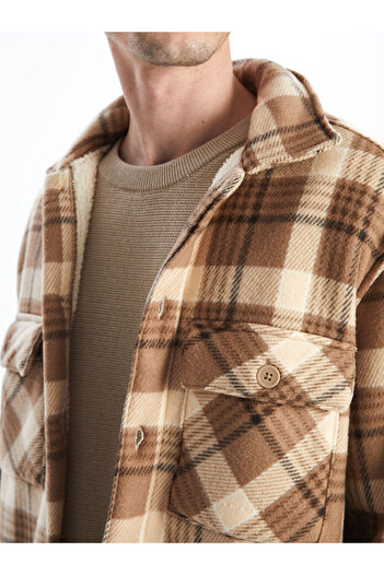 LC Waikiki Xside Casual Fit Long Sleeve Plaid Men Shirt Jacket